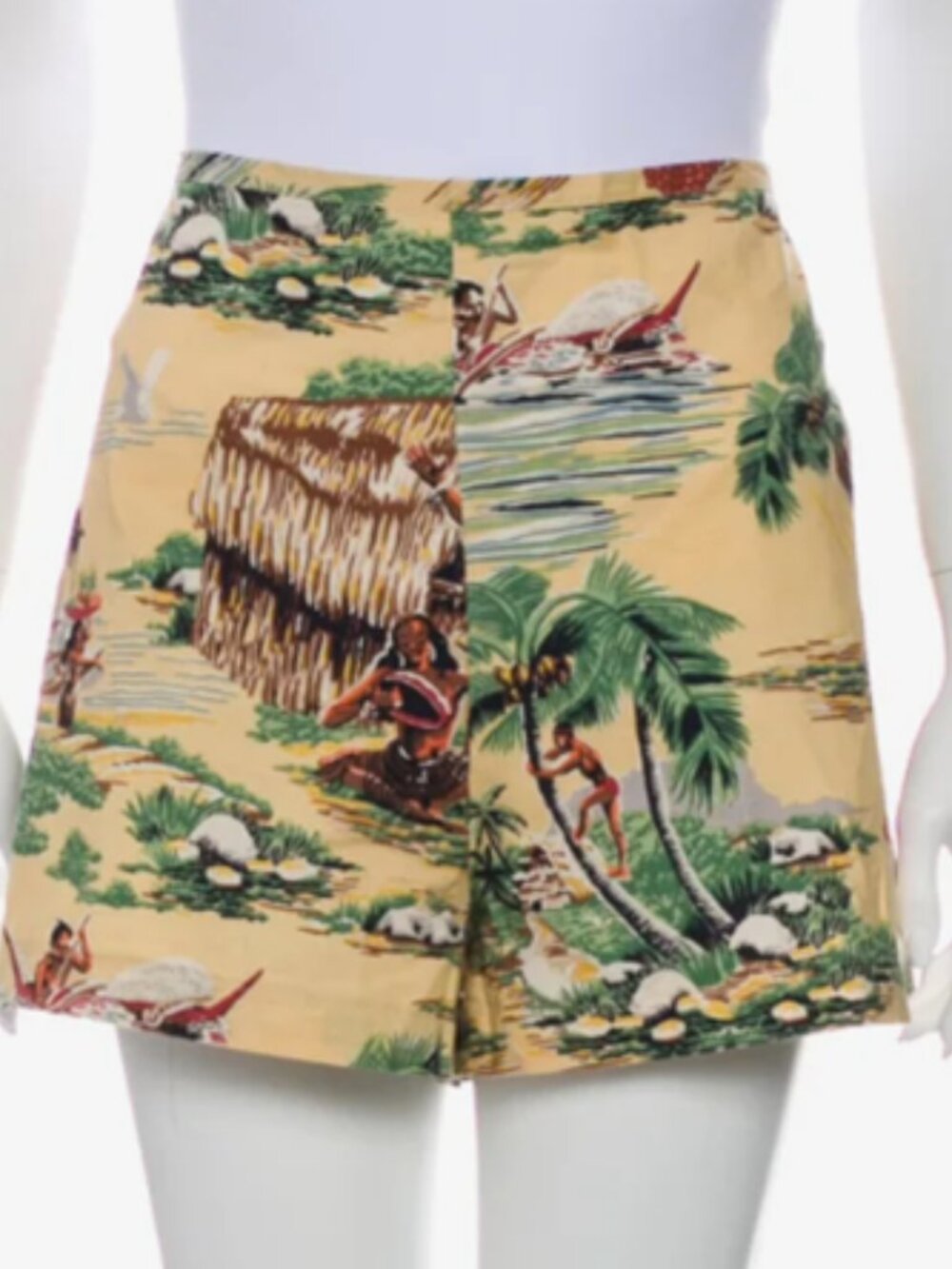 Reformation Shorts Womens 8 Multicolor Tropical High Waist Zip Hawaiian
